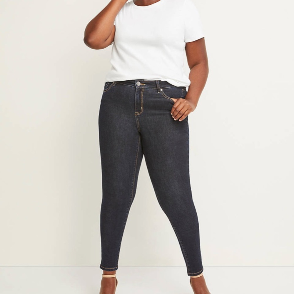 Lane Bryant Signature Fit Skinny Jean Dark Sz 14